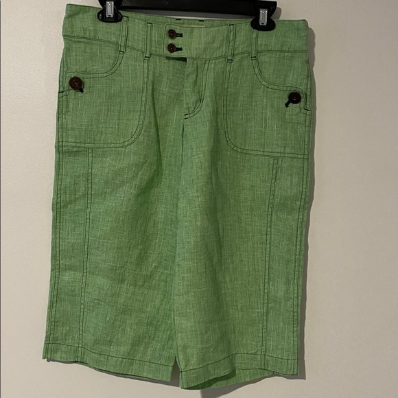 Foreign Policy Pants - Foreign Policy Spring Green Linen Women's Knee Length  Size 4